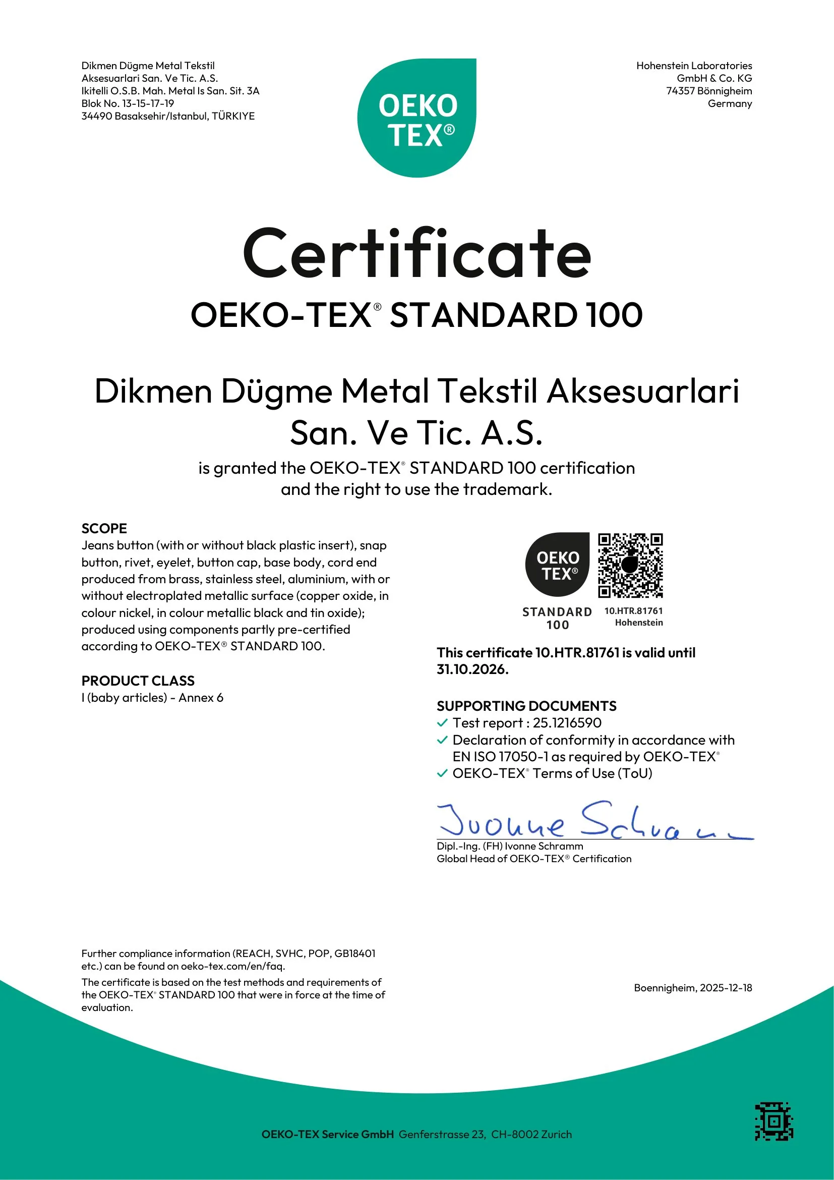 OEKO-TEX Standard 100